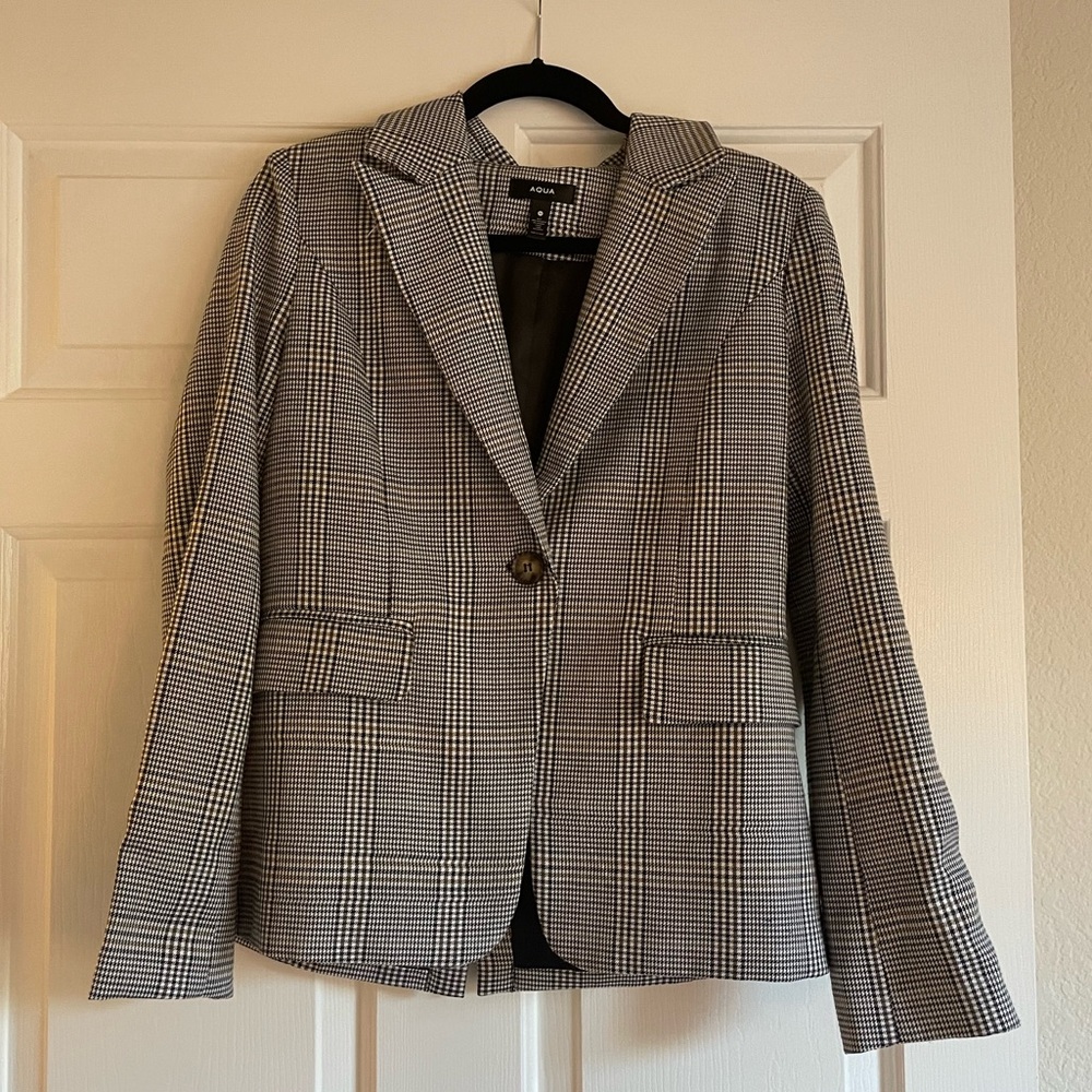 Aqua Plaid Blazer